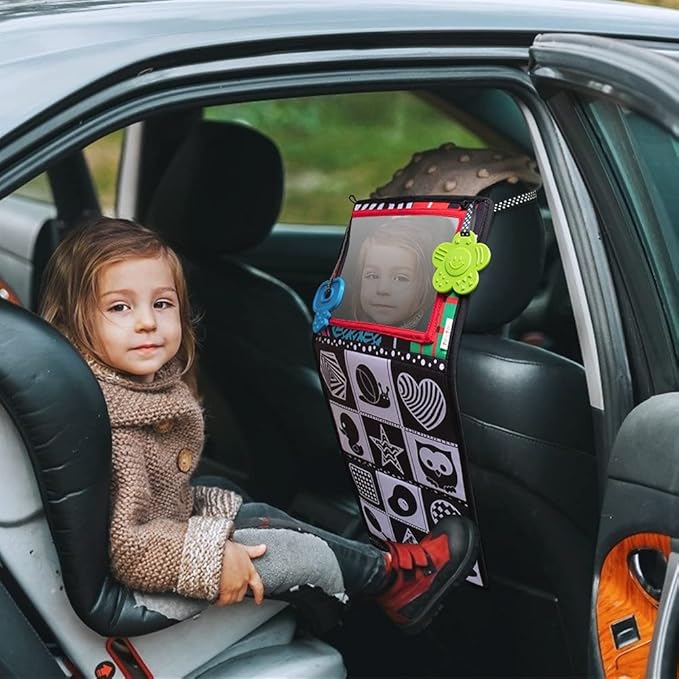 teytoy Tummy Time Mirror Infant Newborn Toys 0-3 Months Brain Developmental Baby Mirror Tummy Time Black and White High Contrast Baby Toys 4 6 9 12 Month Boys Girls Crawling Sensory Toy