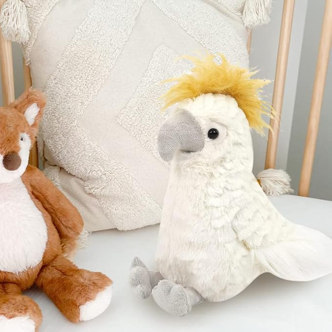 MON AMI Tallulah The Cockatoo Parrot Plush – 11”, Cute Parrot Stuffed Animal, Use as Toy/Nursery Room Décor, Great for Kids of All Ages