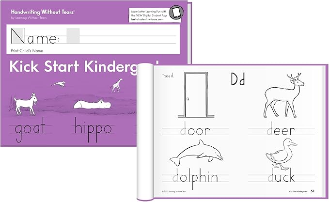 Handwriting Without Tears Kick Start Kindergarten Printing Bundle,Age 5+, Kindergarten+,Handwriting Without Tears,Student & Teacher Workbooks,School & Home,Language Arts,Tutoring,Tiny Pencils Included