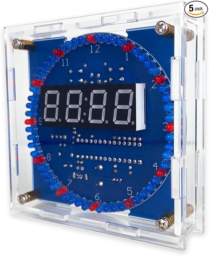 YYSOLDER soldering practice kit Digital tube electronic clock Rotating LED running light Light control Temperature control Multi-function clock Learning soldering kit