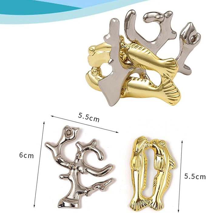 FantasyDay 6 Pcs Brain Teaser Puzzle,Metal Puzzle, Unlock Interlock IQ Test Game, Magic Trick Toy Gift for Kids and Adults