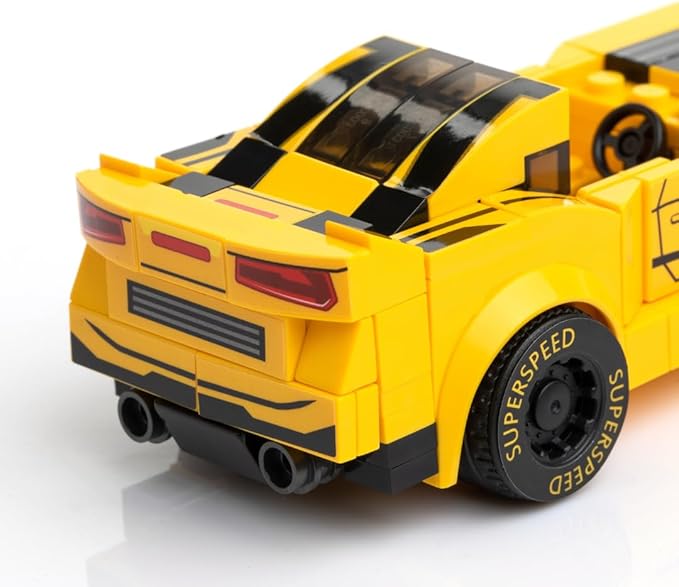 Block Builder Racing Car Building Block Set. Racing Car Building Blocks for Kids and Adults (Yellow)
