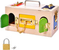 MICKYU Wooden Activity Cube for Toddlers Ages 2-4 | Montessori Locks Box | Educational Toys and Gifts for Boys and Girls