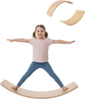 Wooden Wobble Balance Board - 37'' Natural Wobble Board, Montessori Open-Ended Toy, Waldorf Learning & Core Strength Exercise
