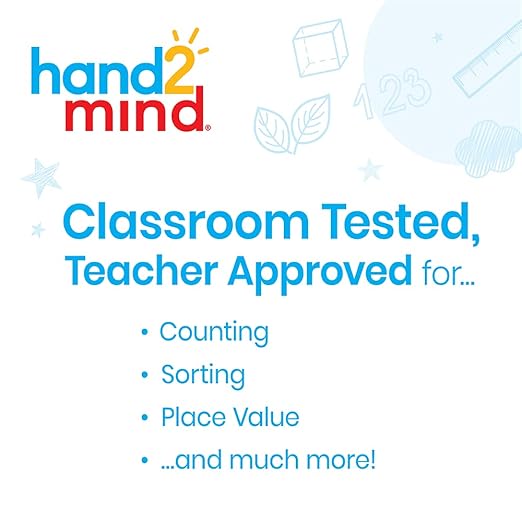hand2mind-93538 Take Home Math Manipulatives Kit for Kids Grade K-2, with Snap Cubes, Base Ten Blocks, Cuisenaire Rods, Pattern Blocks, Color Tiles and Learning Clock, Homeschool Supplies (292 Pieces)