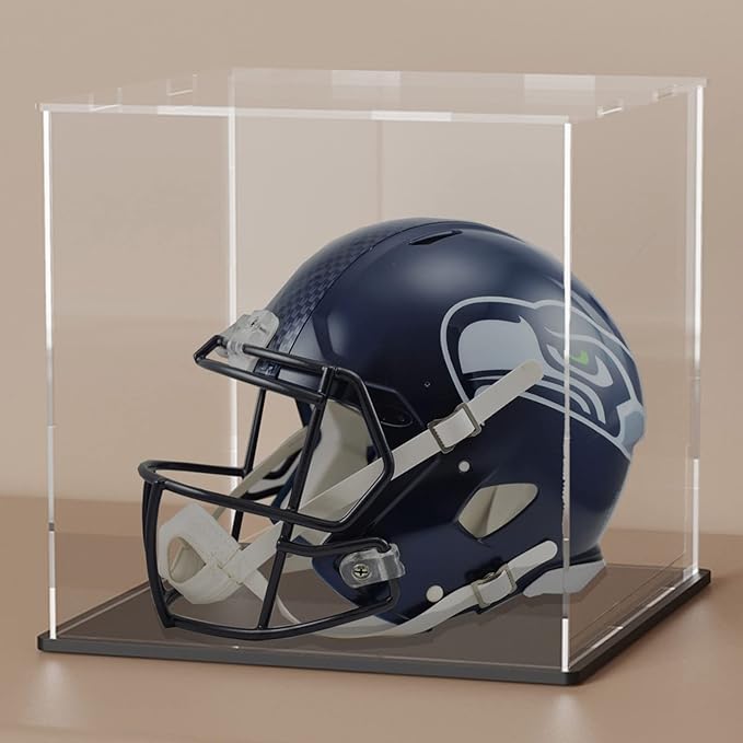 SVENJBB Acrylic Display Case, 12x12x12 Inch Cube, Clear Acrylic Box with Matte Black Base and Lid for Collectibles and Figures