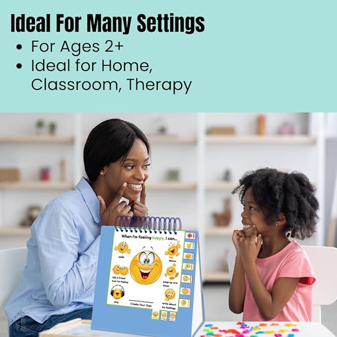 Thought-Spot I Know What to Do Flipbook Emotions Chart for Kids Autism Learning Materials Feelings Chart to Identify Feelings and Make Positive Choices Emotions Wheel Calm Down Corner Supplies