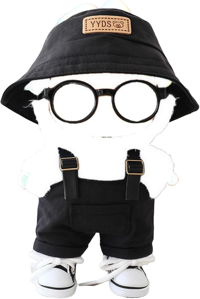 17cm Doll Clothes Set (No Doll), 4 Pieces Outfit Set for 6.7inch Dolls Dress Suit, Fashion Dress Up Hat Clothes Shoes Accessories for 1st/2nd/3rd Gen Dolls Play & Display Black