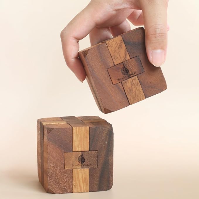Hidden Passage Wooden 3D Mechanical Puzzle for Adults – Brain Teaser Game | Desk Toy | Handmade Interlocking Wood Puzzle | Mind Teaser Logic Challenge Toy by SiamMandalay