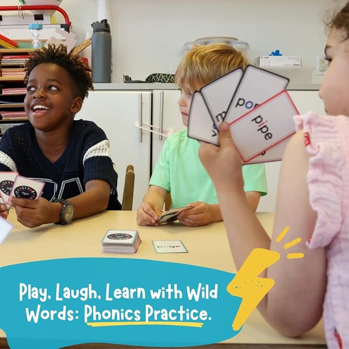 Wild Words Digraphs & Blends Card Game – Phonics & Reading Game for Kids Ages 4+ – Educational Learning Game for Word Recognition, Spelling – Perfect for Classroom & Family