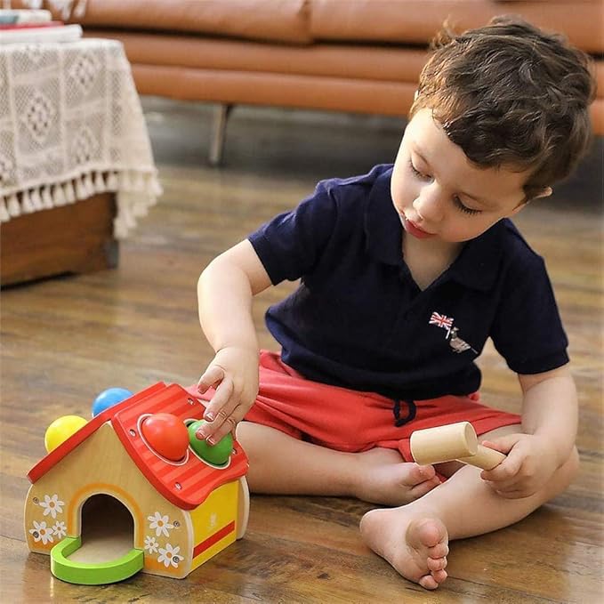36 Pieces Mini Wooden Hammers Gavel Toy for Kids, Natural Wood Crab Lobster Seafood Mallets