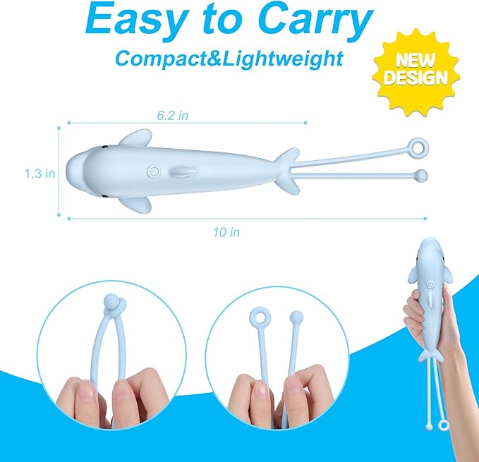 Tremdwoto Kids Flashlight Rechargeable, Small LED Child Flashlights, Birthday Gifts for Boys&Girls, Flash Light, Handheld Flashlights for Children, Dolphin Toddler Flashlight for Camping, Home-1 Pack