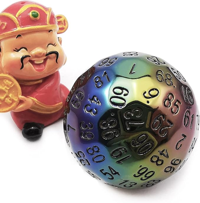 Bescon Metal Plating 100 Sided Dice, Game Dice D100, Polyhedral Solid 100 Sides Dice 45MM in Diameter (1.8inch)