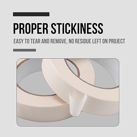 Lichamp Masking Tape 1 inch, 4 Pack General Purpose Beige White Masking Tape, 1 inch x 55 Yards x 4 Rolls (220 Total Yards)