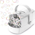 Bubble Machine, 3-in-1 Bubble Maker, Automatic Bubble Blower with 3 Bubble Wands, 8000+ Colorful Bubbles for Kids Toddlers, Operated by Plug-in or Batteries for Indoor Outdoor Birthday Party