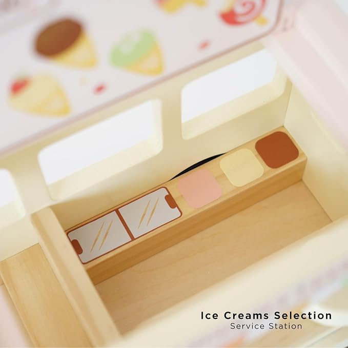 Le Toy Van - Wooden Doll House Dolly Ice Cream Van Play Set for Dolls Houses | Daisylane Dolls House Furniture Sets - Suitable for Ages 3+
