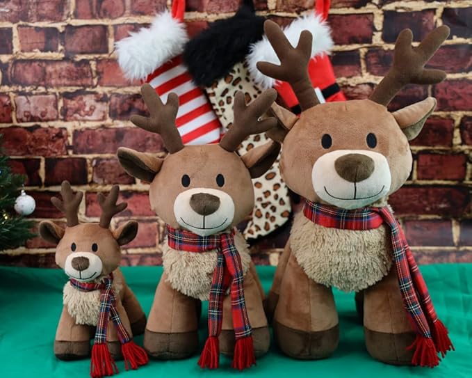 Plush Reindeer Stuffed Animal - Holiday Deer Characters with Antlers Toy for Girl, Boy, Baby, and Toddler - Christmas Decor Animals - Randall, 14 Inch