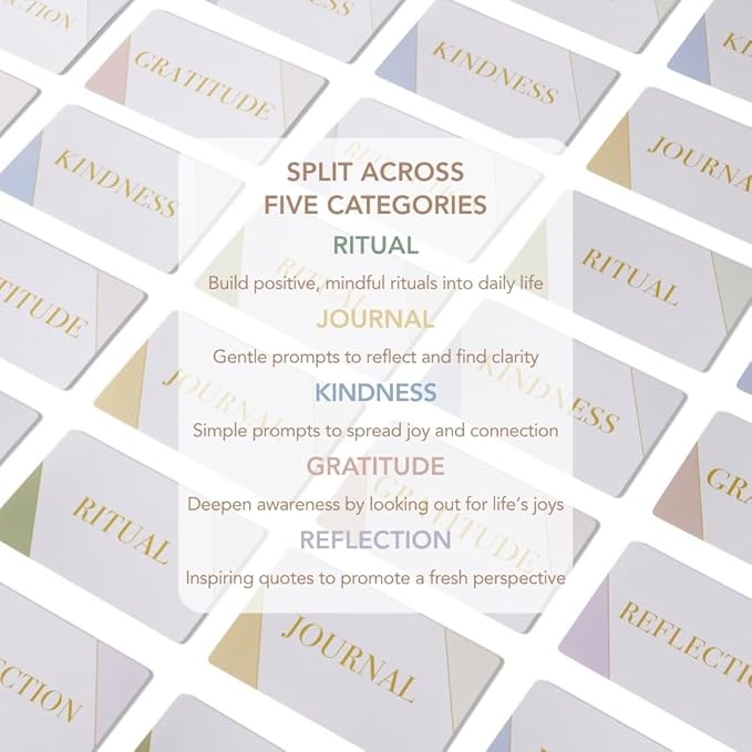 Mind Cards | 45 Cards for Daily Rituals, Gratitude & Journaling for Men and Women | Simple Steps to Positive Habits, Self Care for Busy Lives & Careers