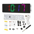 EIELE Soldering Practice Kit 4-Digit RGB Colour LED Digital Clock Kit with colourful case Suitable for students and beginners to solder and learn Adult Electronic Soldering Projects (white case)