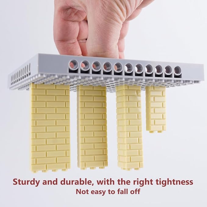 Wall Masonry Profile Bricks Parts: 340 PCS Classic Wall Accessories Building Block(Beige)