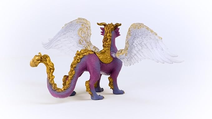 Schleich Bayala - 7" Nightsky Dragon Figurine Toy with Moveable Wings - Cute Fantasy Fairy Animal Figure for Girls and Boys - Purple Wyvern Mythical Creature for Imaginative Play - Kids Age 5+ | 70762