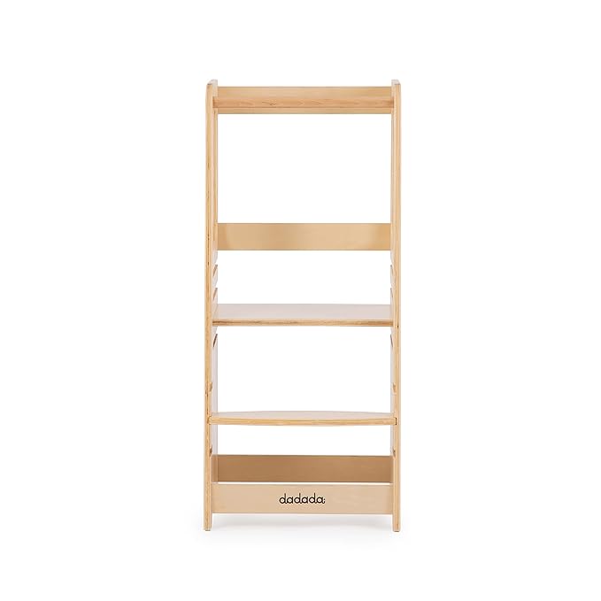 dadada Baby Montessori Toddler Tower - Adjustable Kitchen Step Stool for Kids with Safety Rail - Baby-Safe Finish, Encourages Cooking Skills and Independence - Natural