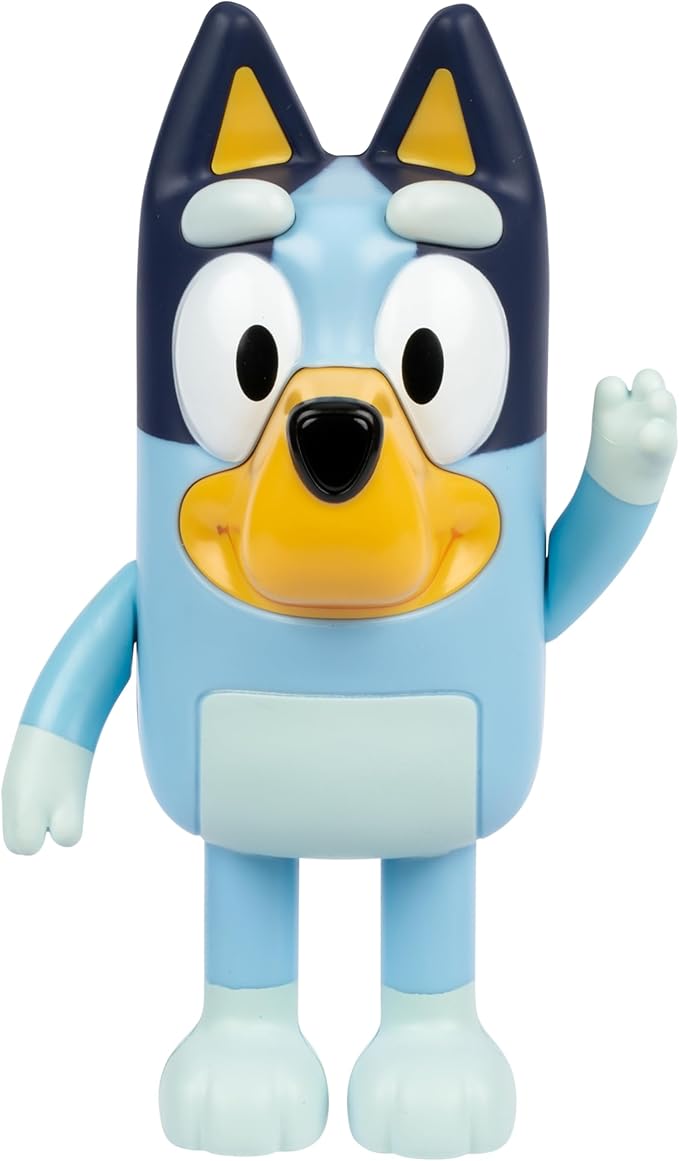 Bluey Hide & Seek Game, Hide The Figure and Press her Nose to Start The Built-in Timer, Talks and Giggles to Help Kids find her, When Found, Kids can Dance to Theme Song