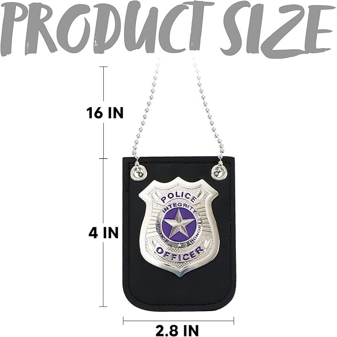 Spooktacular Creations Police Pretend Toy Set for Kids, Silver Police Badge Handcuffs, Cop Play Costume Accessories, Halloween Party Favors, Detective Dress Up, Christmas Stuffers for Boys Men Women