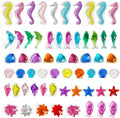 120 PCS Sensory Bin Filler,Mini Resin Figures,Diving Gem Pool Acrylic Sea Shells Starfish Gemstones Under The Sea Party Decoration,Beach Theme,Vase Filler,Fish Tank Decorations,Crafts
