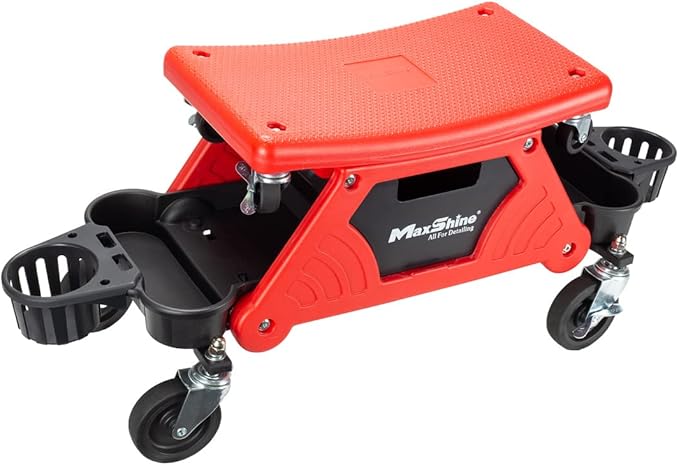 Maxshine Detailing Mini Creeper Without Cushion | Mobile Rolling Utility Creeper Seat for Mechanics & Car Detailers | Low Profile Detailing Seat for Car Cleaning, Polishing, Coating & Waxing