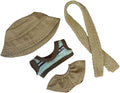 17cm/6.7in Clothes Set for Dolls - Cute Hat & Overalls Outfit, Soft Premium Fabric Dress Up Accessories Suit, Easy On/Off, NO Doll Included (Khaki Set V)