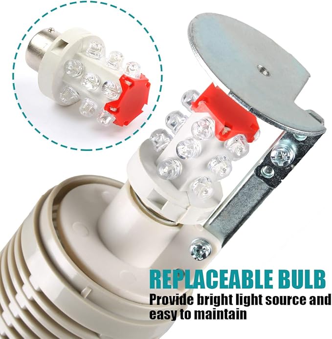 Industrial 1-Layer Stack LED Warning Light with Buzzer for Safety, DC 12V
