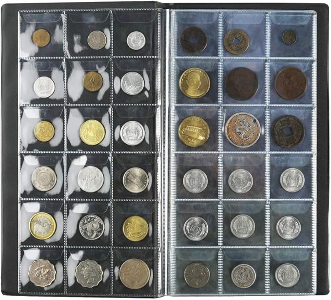 AITIME 180 Pockets Coin Collecting Holders Book Album for Collectors - Coin Collection Supplies, Collector Album Storage Suitable for Coin Diameter Less Than 1.66 Inches Storage (Green)