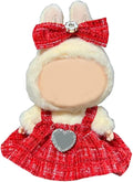 17cm Doll Clothes - Luxury Chic Style Set for 5.91-6.7“ (15-17cm) Dolls, Cute Premium Fashion Doll Outfit with Accessories - Red Plaid Tweed Dress +Plaid Bow