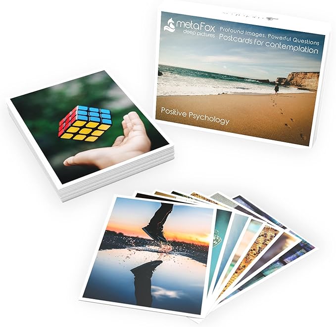 metaFox - 52 Inspirational Cards, Positive Affirmations Cards & Motivational Postcards, Picture Cards For Coaching & Therapy, Mindfulness Cards, Coaching Cards With Joyful Motives, Positive Psychology