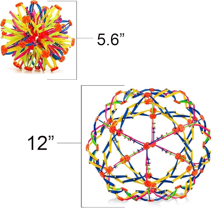 4E's Novelty Expandable Breathing Ball Sphere - Breathing Visual, Fidget Toys Expands from 6 to 12" Expanding Sphere for Kids & Adult
