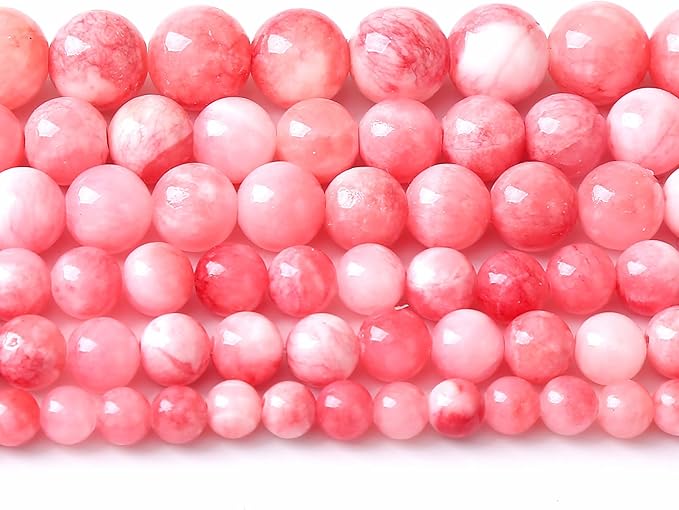 120PCS 6MM Pink Persian Jade Spacer Loose Beads for Jewelry Making DIY Bracelet Necklace 2 Strands