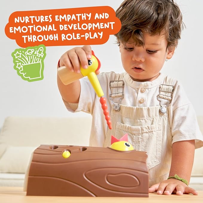 Nene Toys Little Woodpecker – Montessori Magnetic Toy for Toddlers 2-4 – Educational Toy for 2 3 Year Old Kids – Fine Motor Skills Learning Game – Gift Idea for Boys Girls Age 2-3