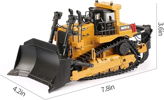 1/50 Scale Diecast Metal Dozer Toy, Metal Bulldozer Front Loader Toy Truck for Boys Kids (Dozer)