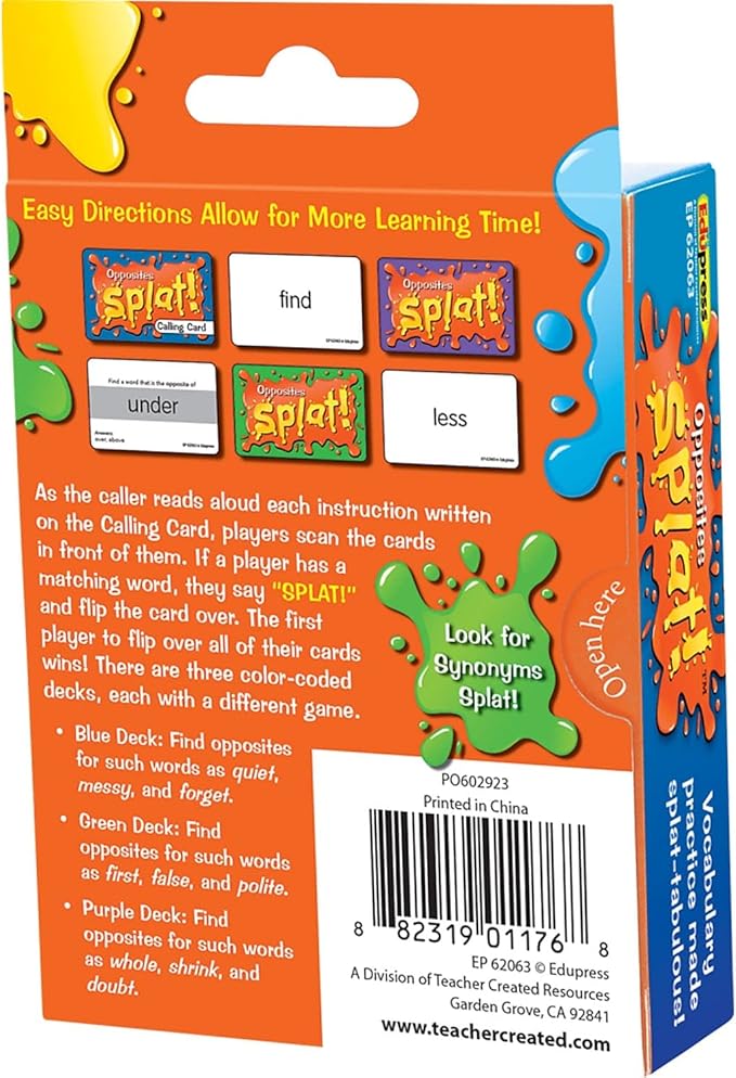 Teacher Created Resources Opposites Splat Game