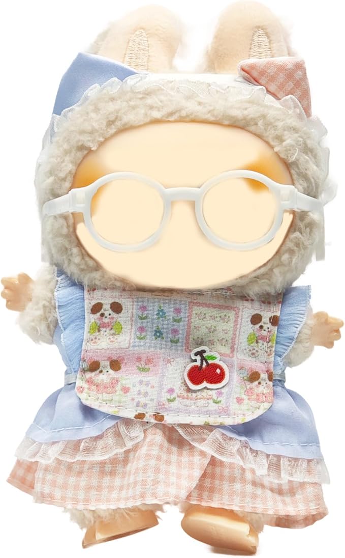 17cm Doll Clothes Set, Cute Girls Doll Outfits Set, 4 PCS Blue Maid Style Outfits Exquisite Accessories
