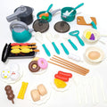 Kids Kitchen Toy Accessories, 61PCS Toddler Pretend Cooking Play Pots, Kitchen Playset, Play Pots, Pans, Utensils Cookware Toys, Play Food Set, Vegetables, Learning Gift for Girls Boys (Green)