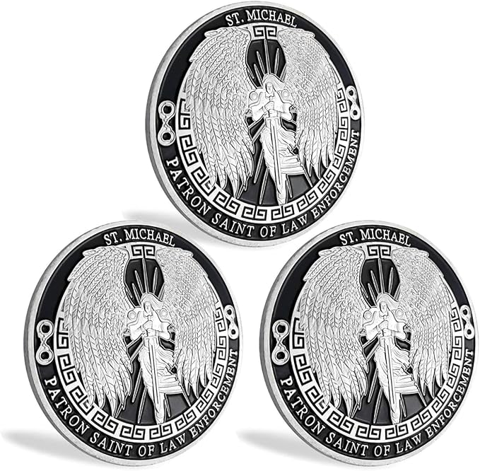 The Archangel Michael Challenge Coin Police Military Hero's Coin (Pack of 3)