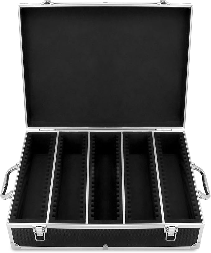 QWORK Coin Storage Box, 100 Graded Coin Slab Case, Trading Card Storage Box for PCGS, NGC & More, Coin Holder Display Case, Coin Collection Supplies, Black