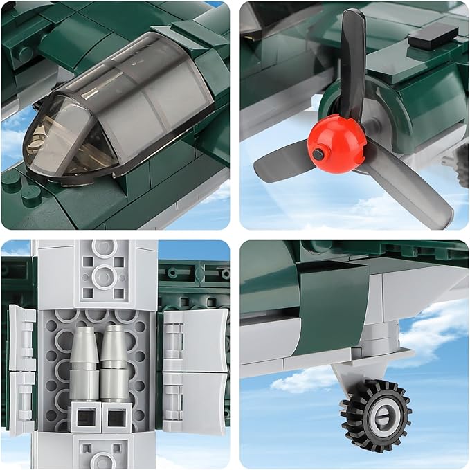 TU-2 Bomber Aircraft Building Set - Compatible with LEG0 Military, ww2 Airplanes Model, Gift for Boys Age 6 7 8 9 10 11 12 and WW2 Military SetCollectors & Enthusiasts