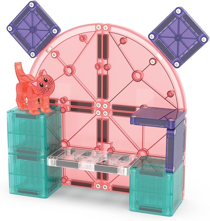 MAGNA-TILES Cat Tree 13-Piece Magnetic Construction Set, The Original Magnetic Building Brand