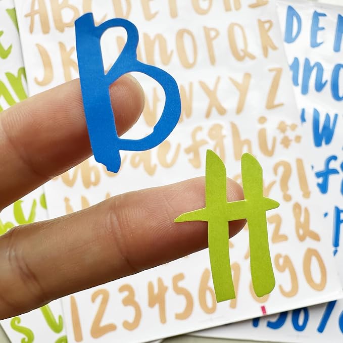816 Pcs MEGA Pack Alphabet Stickers - 12 Vibrant Colors Letter Stickers, Complete ABCs & Numbers, Ideal for Mailbox Labels, Scrapbooking, Crafts, Learning & Organizing