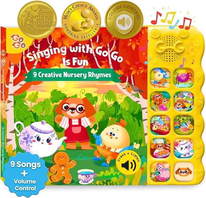 GO GO Creative Nursery Rhymes: Nursery Rhyme Books, Sound Books, 9 Songs, Musical Books for Toddlers 1-3, Talking Books for Toddlers 1-3, Music Books for Toddlers 1-3, Baby Music Book