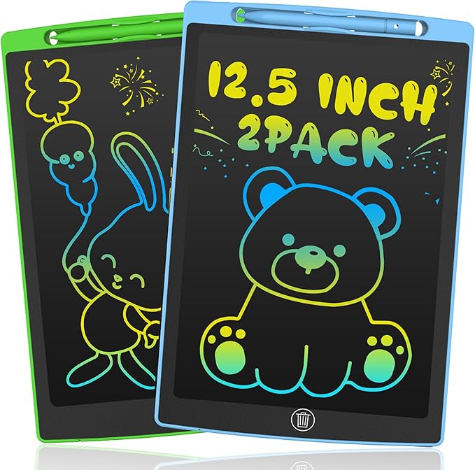 LCD Writing Tablet for Kids 12.5 Inch, Doodle Pad, Colorful Writing Board, LCD Drawing Board Erasable,Toys for Kids, Birthday Day Gifts for 3 4 5 6 7 8 Year Old Girls Boys, Blue (Blue+Green)