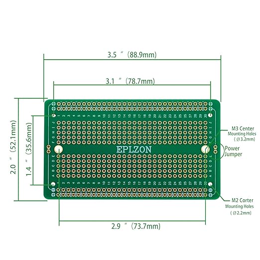 Solderable Breadboard PCB Board Gold-Plated Solder Breadboard for DIY Electronics Projects Apply to Arduino Soldering Projects 3.5"x2.05" (5 Pack + 2 Mini Board, Green)